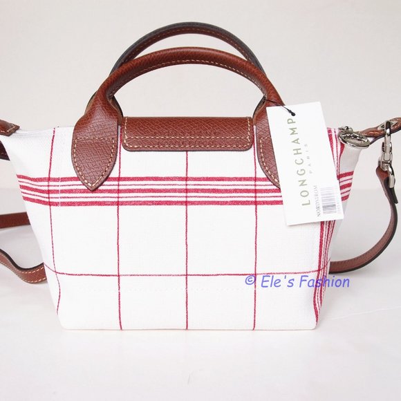 ❤️ NWT LONGCHAMP Le Pliage XS Canvas Crossbody Satchel Bag Torchon RED AUTHENTIC - Picture 8 of 16